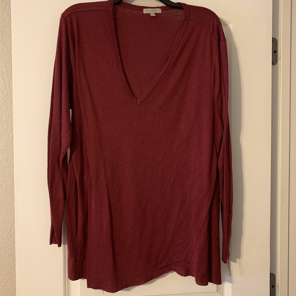 1X red long sleeve